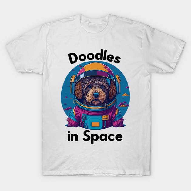 Doodles in Space, Funny Sci-Fi Shirt T-Shirt by Silly Pup Creations